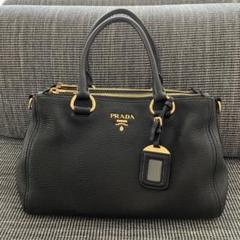 【匿名配送】PRADA レザー　ハンドバッグ　2way ブラック　1BA866