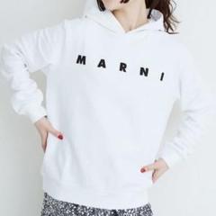 マルニ フラワーロゴパーカー ホワイト 新品 MARNI マルニキッズ フードロゴパーカー ホワイト 長袖 白