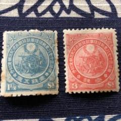 カタログ価39,000円！明治39年 日露戦役凱旋記念切手2種未使用裏糊ツヤピカ カタログ価39,000円！明治39年 日露戦役凱旋記念切手2種未使用裏