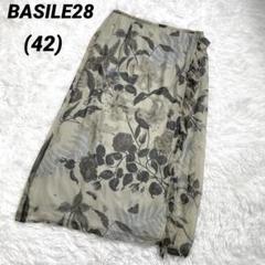 BASILE28 バジーレ28 花柄　ラッフル　シアー　スカート　植物柄　透け感
