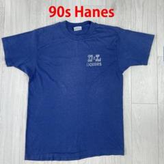 90s　USA製　Hanes　シングルステッチ　胸ロゴ　プリント　Tシャツ　L