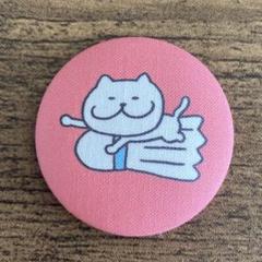 ポテねこバッジ・バドミントン シャトル・直径2.9cm