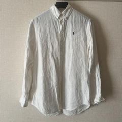 ラルフローレン RALPH LAUREN リネン 長袖 シャツ ホワイト 麻 M