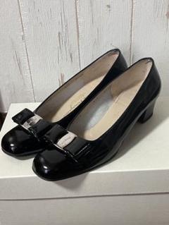 訳あり極美品✨フェラガモ　パンプス　ガンチーニ　レザー　ブラック　24.5 フェラガモ Ferragamo ガンチーニ フランチェスカ パンプス