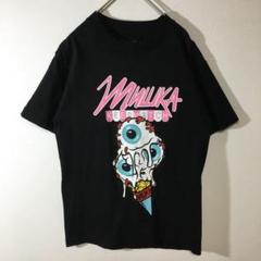 【個性派古着】USA製　半袖デザインTシャツ　目玉　アイスクリーム　黒　S