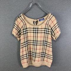 BURBERRY BLUE LABEL ノバチェック 半袖 ニット M ベージュ