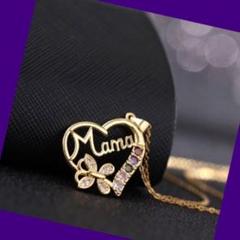T195 新品 ブロンズ銅 ネックレス ゴールド MAMA 出産祝い