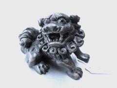 大型重量感木彫ライオン作者サイン百獣の王