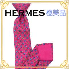✨️極美品✨️ エルメス 馬柄 ネクタイ シルク ピンク レディース メンズ
