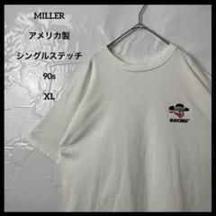 ホワイトtシャツ　MILLERミラー　アメリカ製ビンテージ90sシングルステッチ