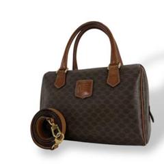 【大人気】CELINE ミニボストン 2way ショルダー マカダム柄 肩掛け セリーヌ マカダム柄 ミニボストン 2WAY ショルダーバッグ M13