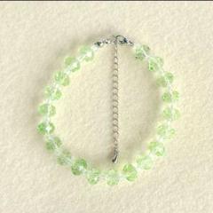 ♥️クリアライトグリーンのガラスビーズ♪ブレスレット　ハンドメイド