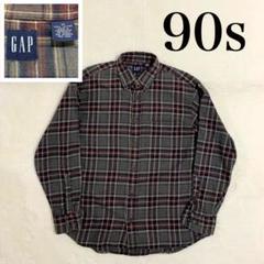 vintage 90s GAP ボタンダウン チェック ネルシャツ M