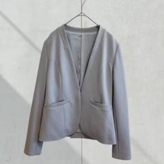 2489 ノーカラージャケット　スーツ　フォーマル　セレモニー　仕事　XS