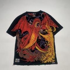 希少 90s ドラゴン 龍 ビンテージ Tシャツ ティーシャツ リキッドブルー