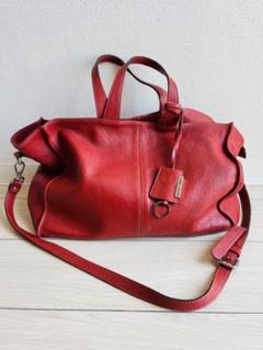 美品 ジャンニキャリーニ 本革 トートバッグ 2way シボ革