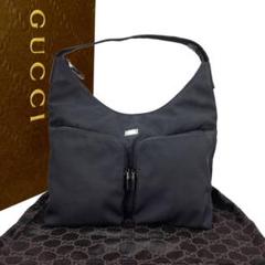 GUCCI グッチ　GGキャンバス　ワンショルダーバッグ　ブラック　0166