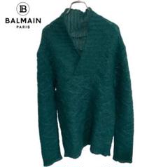 2025春の新作 BALMAIN セーター モヘア モヘヤ ニット ショールカラー トップス