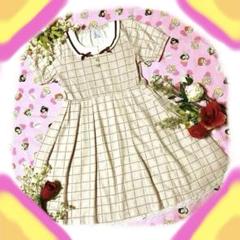 《美品》女児半袖ワンピース130㎝アクシーズファムキッズ襟付ピンクベージュ可愛い