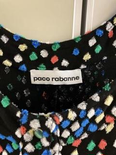 paco rabanne】BLACK×multi-colorドット ワンピース