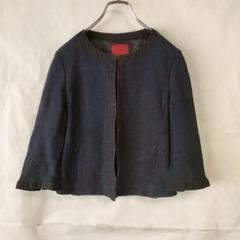 美品⭐️アマカ ノーカラージャケット スーツ ビジネス フォーマル 濃紺  M 美品⭐️アマカ ノーカラージャケット スーツ ビジネス