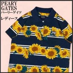 パーリーゲイツ 半袖 ポロシャツ 花柄 ひまわり 1 ゴルフ レディース
