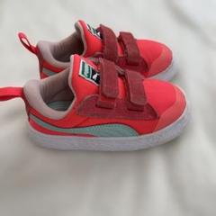 Puma コーラルピンク ベロクロシューズ 15cm