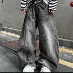 【ドカンシルエット】00s unknown真紺 バギーデニムy2kワイド 新品✨【INKNOTS】インディゴ カーブワイドデニム バギーデニム