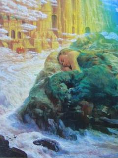 北澤茂夫、過ぎ去りし光景、希少画集画、新品高級額・額装付、状態良好 北澤茂夫、過ぎ去りし光景、希少画集画、新品高級額・額装付