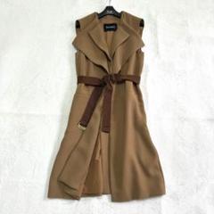 美品✨マックスアンドコー　ダブルカラー　ベルト　ジレ　ベスト　モカブラウン 美品✨マックスアンドコー ダブルカラー ベルト ジレ ベスト