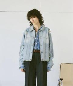 Distressed cut-off denim jacket/ダメージデニムカットオフ