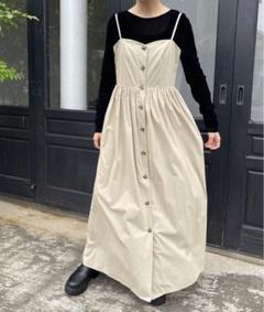 Spick&Span キャミワンピース　ボタン　ベージュ　ロングワンピース