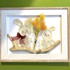 シーグラスアート♥︎１８２　うさぎ姉妹とラグラス（２種付き）