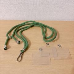 スマホストラップ ネックストラップ 携帯ストラップ タグバッチ3枚付 グリーン