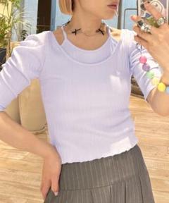 新品 Alley by w closet ランダムテレコレイヤード風プルオーバー