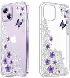 iPhone 14 Max ケース 蝶々クリアケース スマホケース 透明ケース