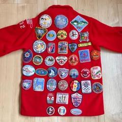 2枚セット ガールズ ボーイズ スカウト ベスト vintage ワッペン 古着 ガールスカウト ワッペン ピンバッジ ベスト ブルー vintage
