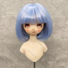 ドールウィッグ 7〜8インチ ボブヘア ストレート BJD ブルー 青 水色