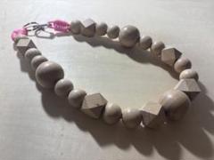 ハンドメイド 木製 アクセサリー　60cm ウッドチェーン　ウォレットチェーン