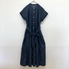 ジーユー GU デニム シャツワンピース 半袖 コットン 【S】インディゴブルー