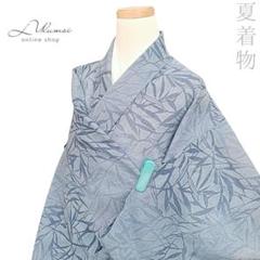LULU80 夏着物 薄もの 小紋 単衣 植物 水色