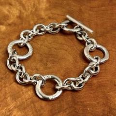 イタリア ヴィンテージ シルバーデザインリンク ブレスレット中空ITALY925
