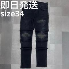 AMIRI カモフラージュレザーパッチスキニーデニムパンツ サイズ34