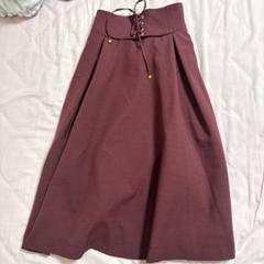 fint ミモレ丈スカート ワインレッドのサムネイル
