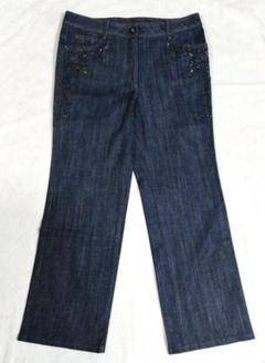 美品 Lelian LJEANS うしろゴム コットン ストレッチ ブルーデニム 美品 Lelian LJEANS うしろゴム コットン ストレッチ ブルー