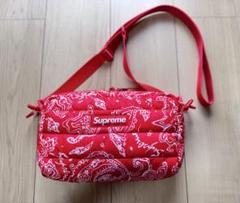 SUPREME FW22 PUFFER SIDE BAG RED BLUE PAISLEY BLACK BRAND