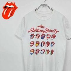ローリングストーンズ バンド 国旗ロゴ Tシャツ ホワイト【古着】