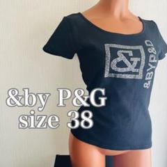 【平成ギャル00s】 &by P&Gラインストーンロゴ半袖Tシャツ　ピチTチビT