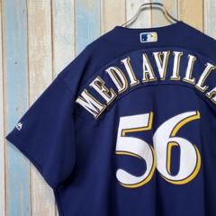 550☆マジェスティック☆MLB☆ベースボールシャツ☆ユニフォーム☆ナンバリング