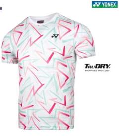 YONEX ホワイト 幾何学模様 Oサイズ ユニフォーム バドミントン